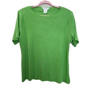 Exclusively Misook Women's Short Sleeve Knit Sweater Green‎ Apple Size XL
